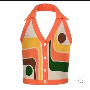 Retro 70s Halter Knit Top 🪩